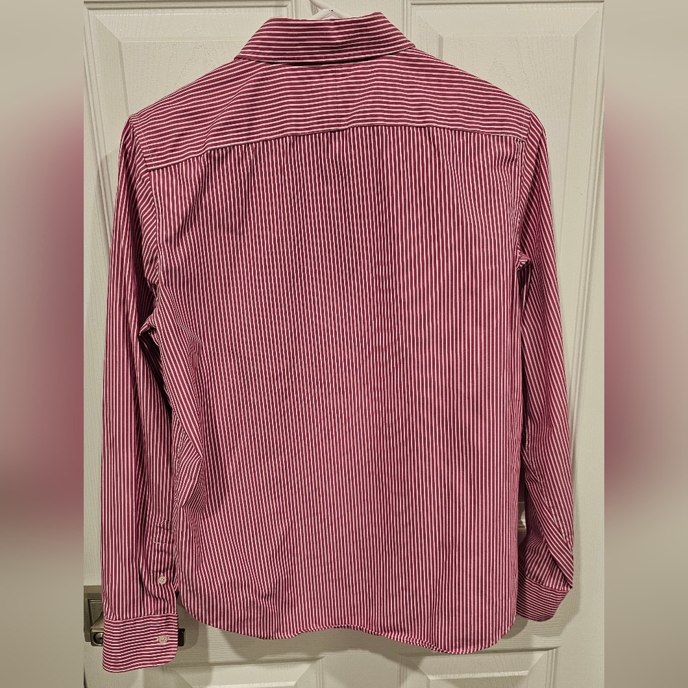 NWOT L-RL Women's Red/Purplish Striped Button Up Shirt Size-Medium - Picture 6 of 6